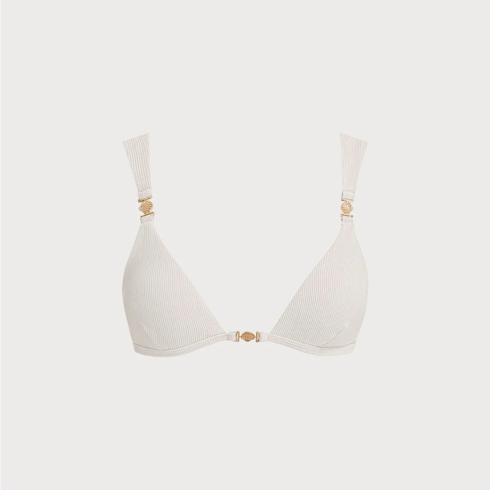 Berlook Off White Gold-Accented Bikini Top
